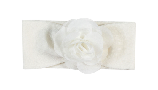 STORY LORIS Milky White Hairband With Flower For Baby Girls