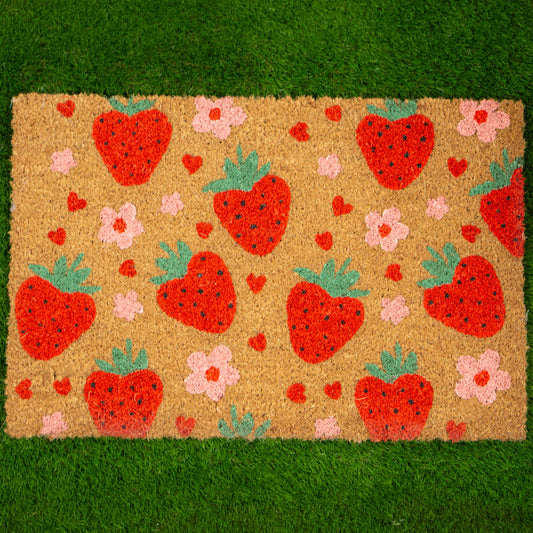 Strawberry Hearts Doormat