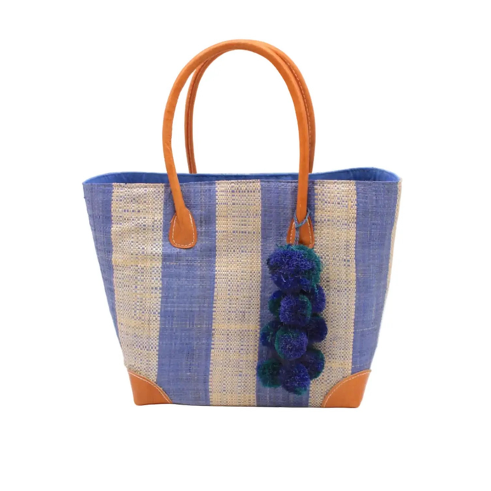 Stripes Straw Basket Bag