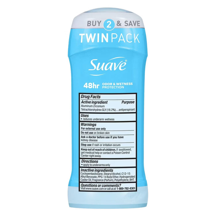 Suave Fresh Invisible Solid Antiperspirant Deodorant 2.6 oz - 2 Ct - 6 Pack