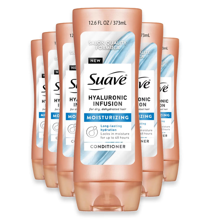 Suave Hyaluronic Acid Infusion Conditioner with QuenchLock Technology - 12.6 oz - 6 Pack