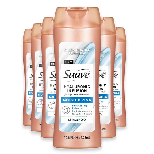 Suave Hyaluronic Acid Infusion Shampoo with QuenchLock Technology - 12.6 oz - 6 Pack