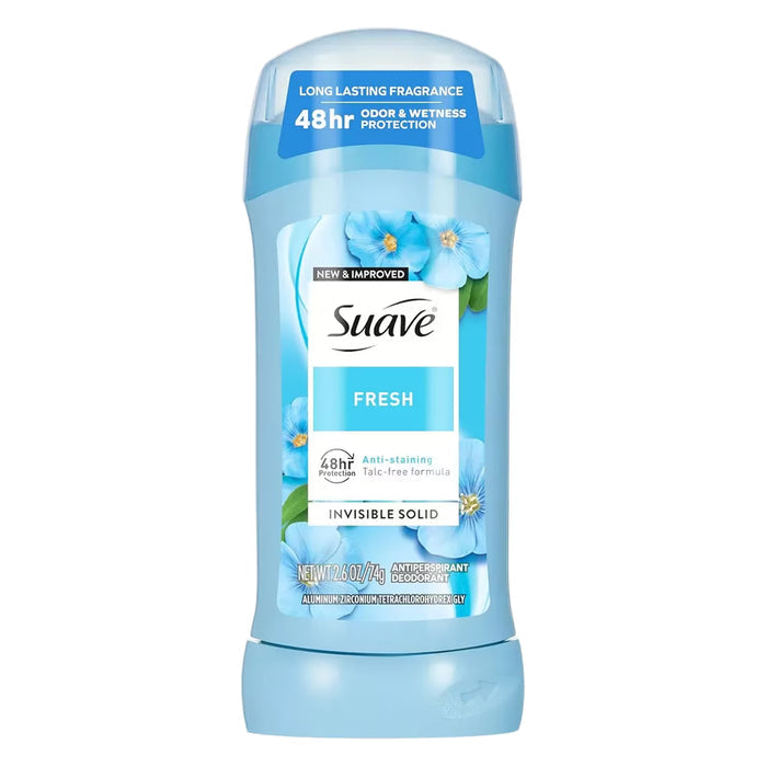 Suave Invisible Solid Antiperspirant Deodorant Stick, Shower Fresh Scent, 2.6 oz - 12 Pack