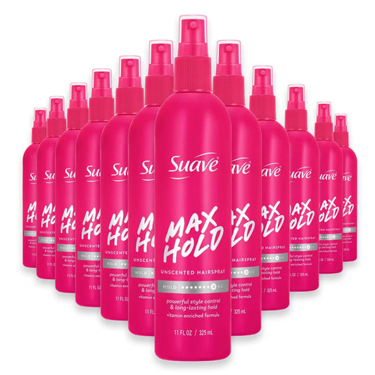 Suave Max Hold Non-Aerosol Hairspray Unscented  - 11 oz - 12 Pack