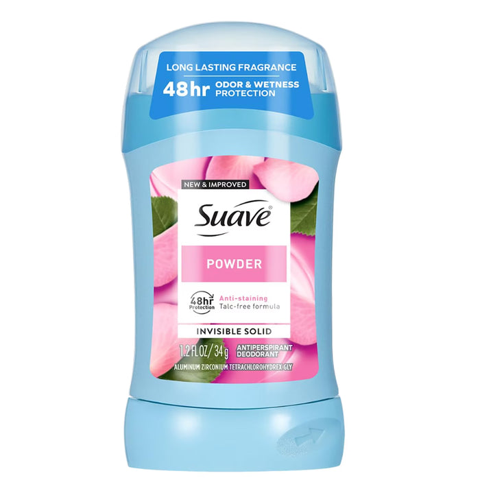 Suave Powder Invisible Solid Antiperspirant Deodorant - 1.2 oz - 12 Pack