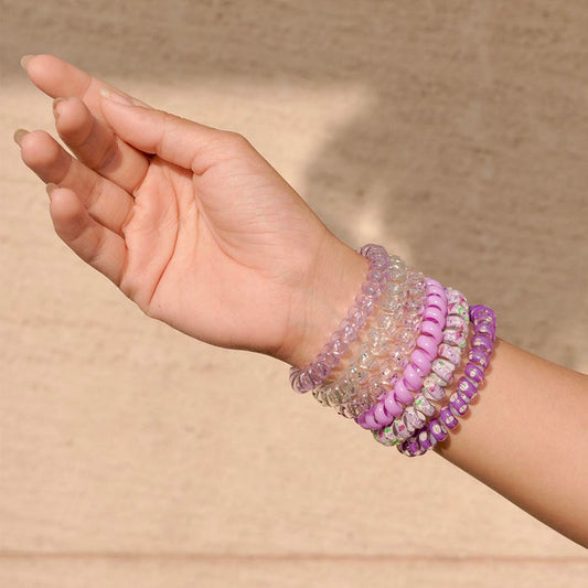 Tangle-Free Spiral Hair Coils - Set of 6 - Purple