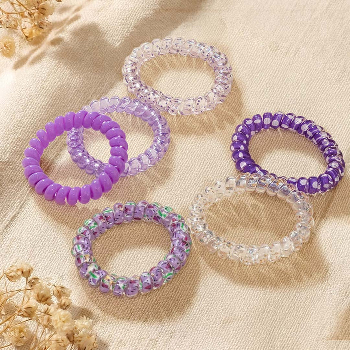 Tangle-Free Spiral Hair Coils - Set of 6 - Purple