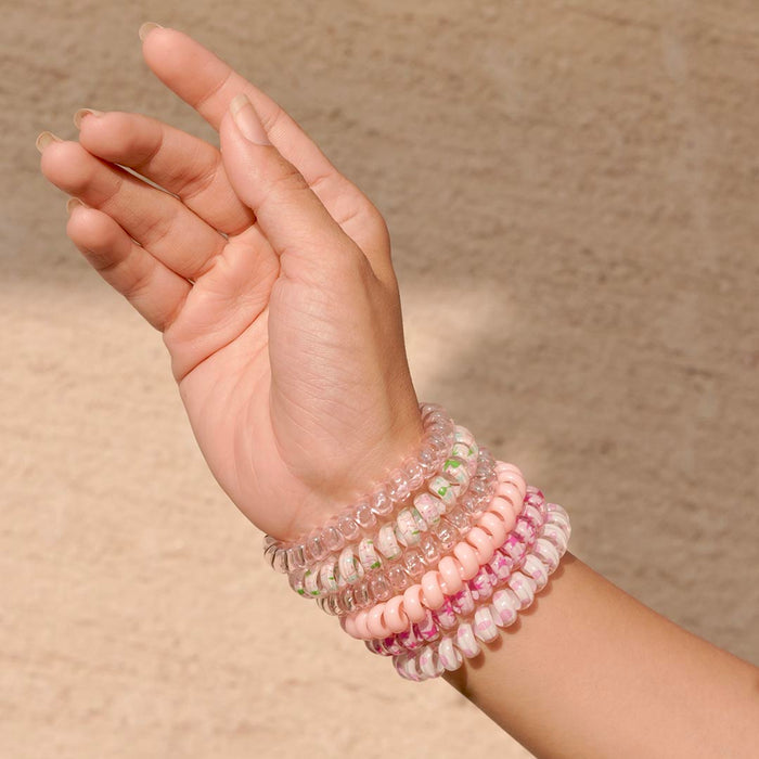 Tangle-Free Spiral Hair Ties - Set of 6 - Peach