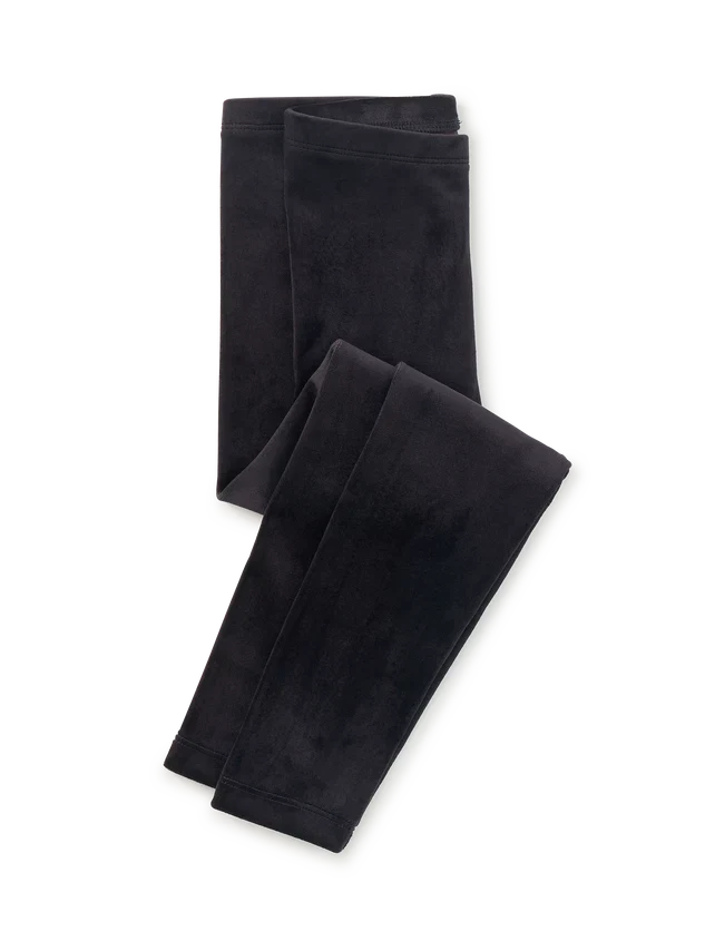 Tea Collection Velour Leggings in Jet Black