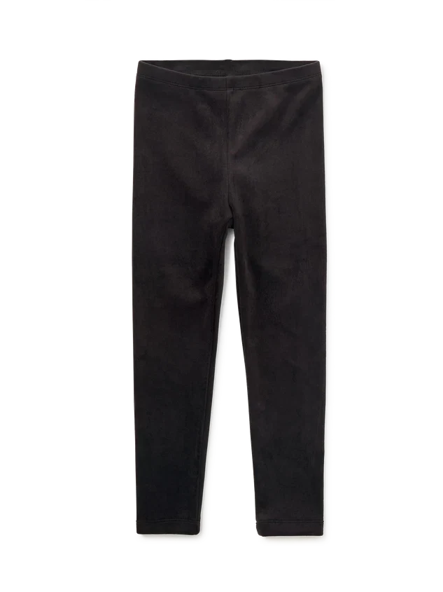 Tea Collection Velour Leggings in Jet Black
