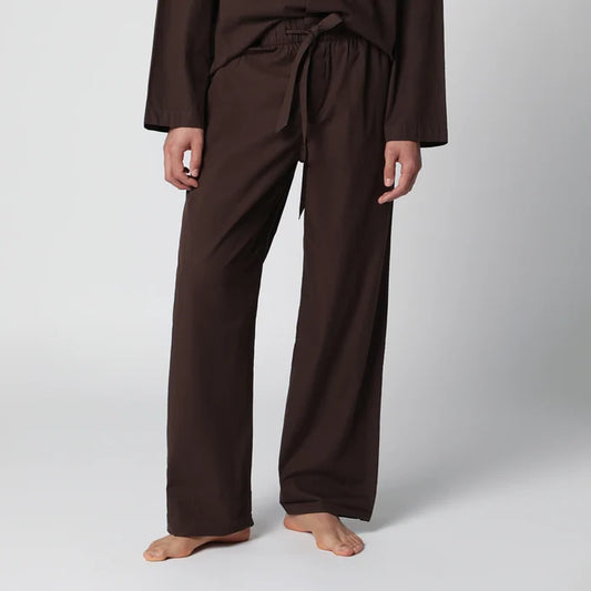 Tekla - Brown cotton pajama trousers