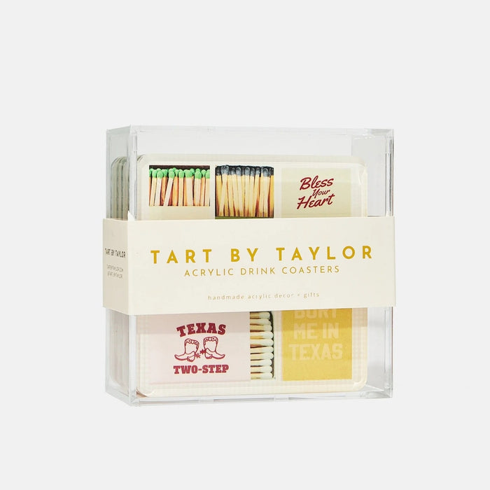 Texas Matchbook Acrylic Coaster Set