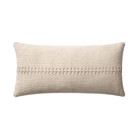 Textured Woven Stripe Lumbar Pillow