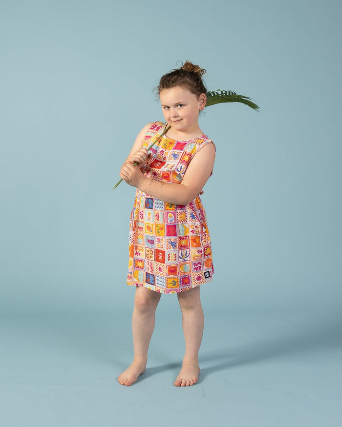 Tiles Kids Dress in Multi