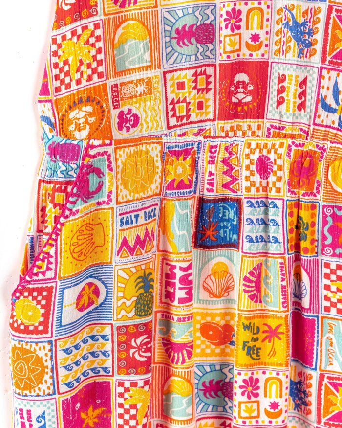 Tiles Kids Dress in Multi