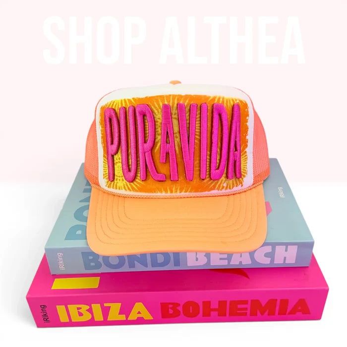 Tropical Beach Vida Puff Trucker Hat - Coral