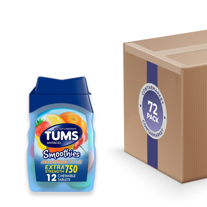 TUMS Smoothies Assorted Fruit - 12Ct - 72 Pack