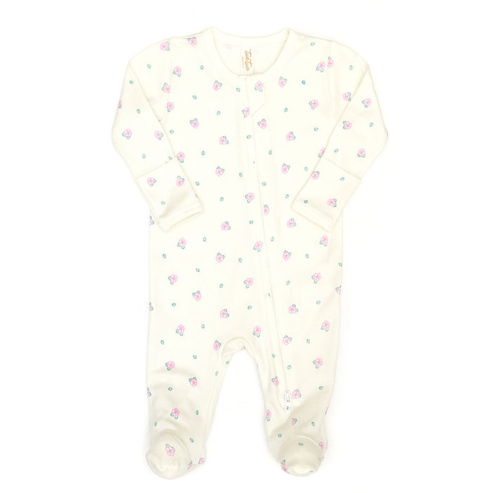 Tun Tun Double Zip Footie in Natural Flowers