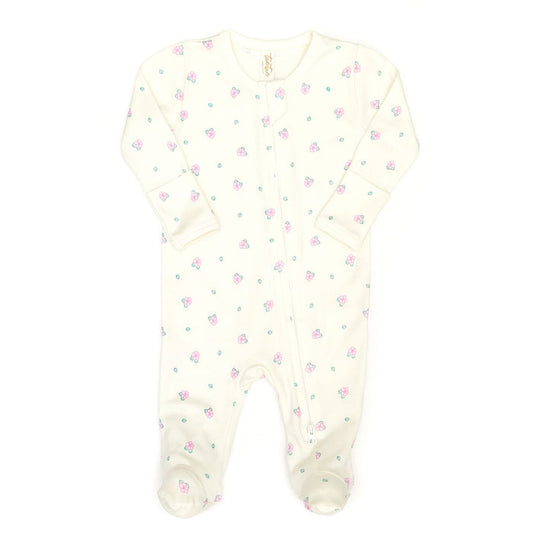 Tun Tun Double Zip Footie in Natural Flowers