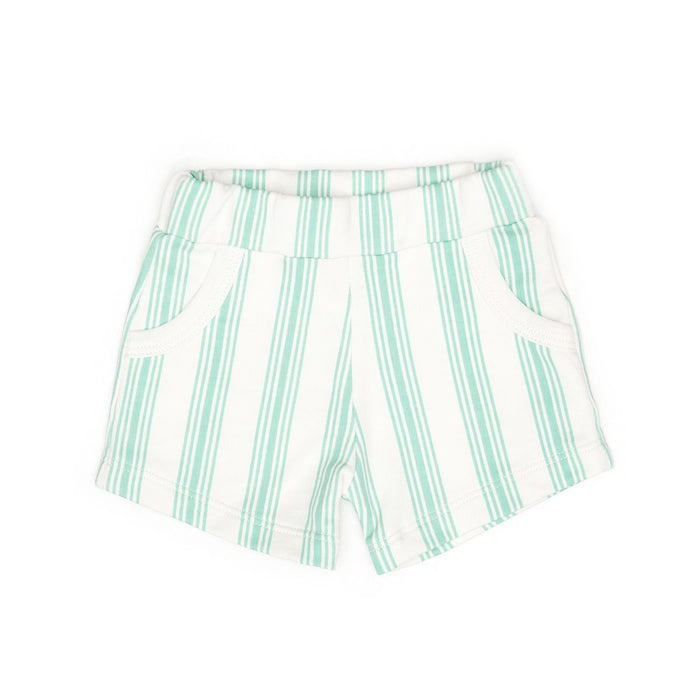 Tun Tun Short in Sea Aqua Stripes