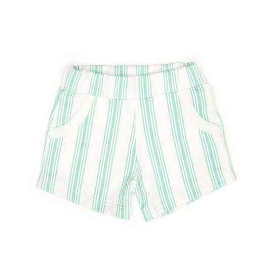 Tun Tun Short in Sea Aqua Stripes