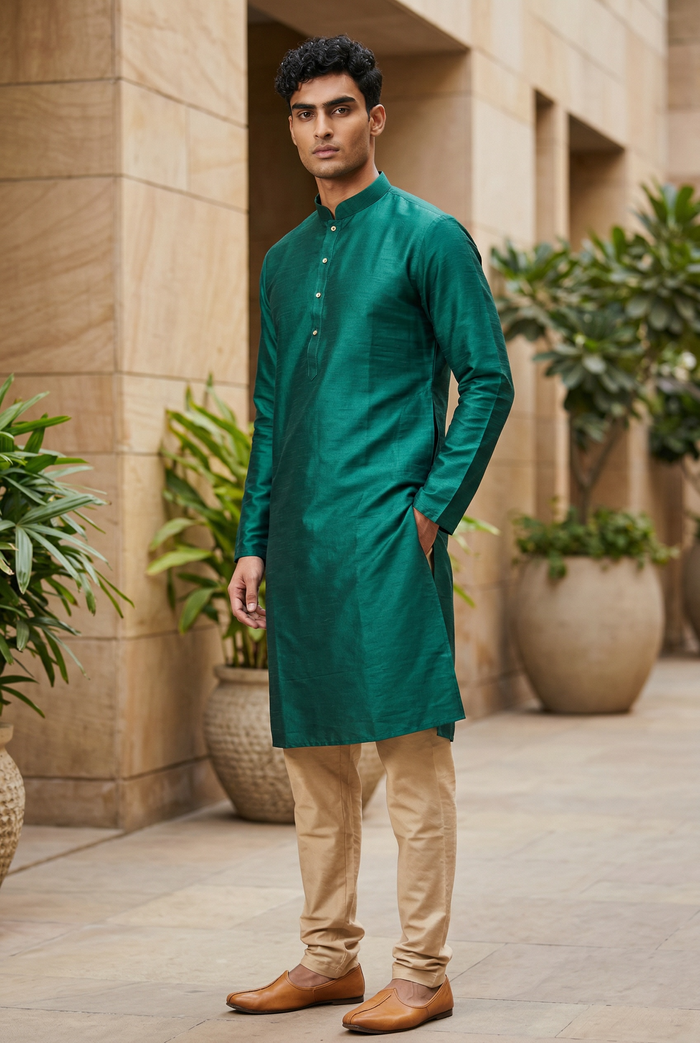 Turquoise Rama Green - Fantastic Mens Indian Kurta set - Weddings / Walimas , Sangeet, Eid, Mehndi / Henna - NAD2501 01KV25