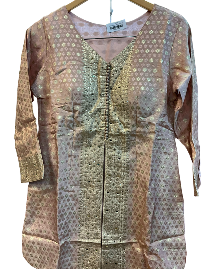 UK 12 / 38" - Baby Pink - Ladies Sharara / Palazzo Trousers Suit - UK Stock - Sangeet / Henna / Weddings - OC21195 VA