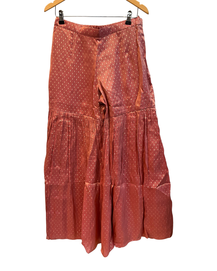 UK 12 / 38" - Coral Pink - Ladies Sharara / Palazzo Trousers Suit - UK Stock - Sangeet / Henna / Weddings - HEL6501 JY