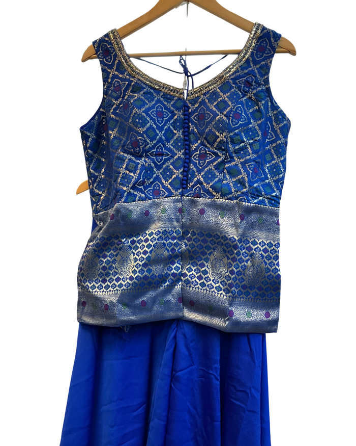 UK 12 / 38" - Royal Blue - Mid length - Ladies Sharara / Palazzo Trousers Suit - UK Stock - Sangeet / Henna / Weddings - HEL25321 VA