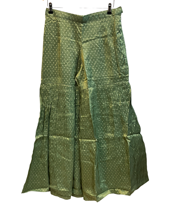 UK 12 / 38" - Sage Green - Ladies Sharara / Palazzo Trousers Suit - UK Stock - Sangeet / Henna / Weddings - HEL6501 JY