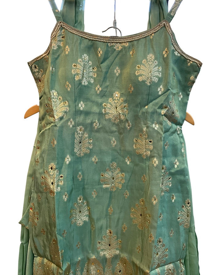 UK 12 / 38" - Sea Green - Ladies Sharara / Palazzo Trousers Suit - UK Stock - Sangeet / Henna / Weddings - OC21179 VA