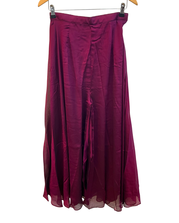 UK 12 / 38" - Wine - Ladies Sharara / Palazzo Trousers Suit - UK Stock - Sangeet / Henna / Weddings - OC21185 VJ