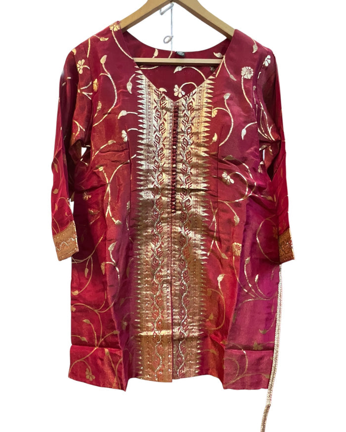 UK 14 / 40" - Magenta / Fuchsia - Ladies Sharara / Palazzo Trousers Suit - UK Stock - Sangeet / Henna / Weddings - DIL29006 VP