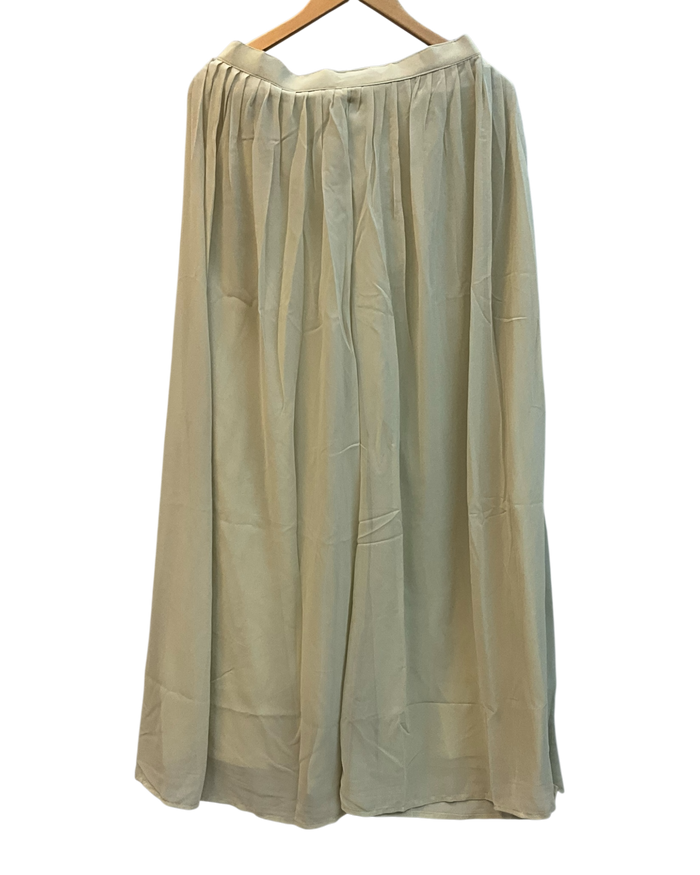 UK 16 / 42" - Cream / Light Gold - Crepe Ladies Sharara / Palazzo Trousers Suit - Sangeet / Henna / Temple - OC76137 TA
