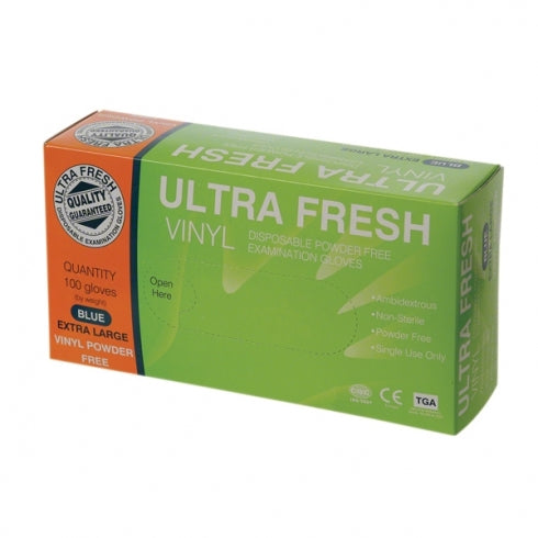 UltraFresh Disposable Vinyl Gloves Powder Free Extra Large