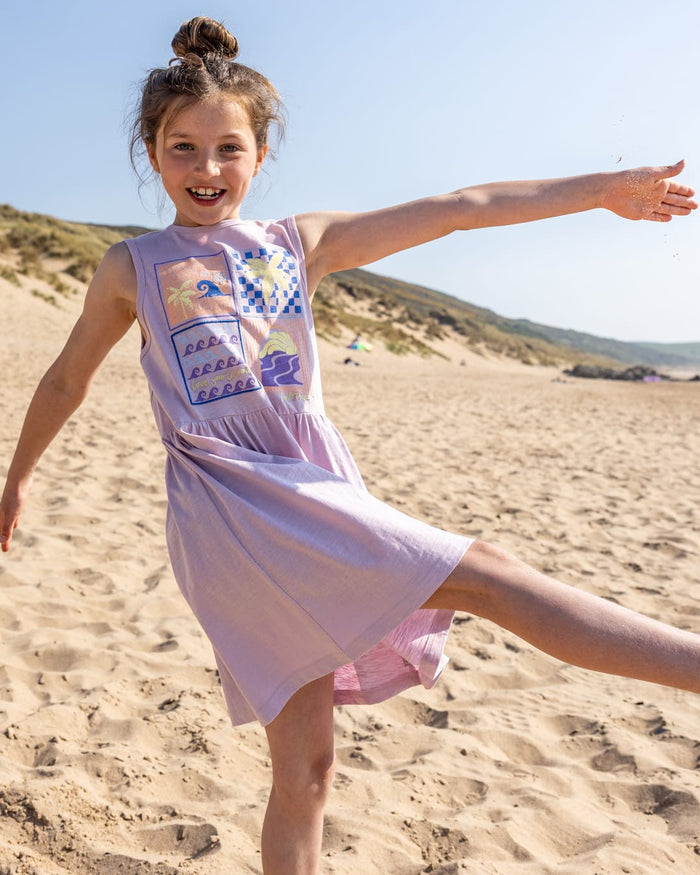 Vacay Kids Dress in Purple