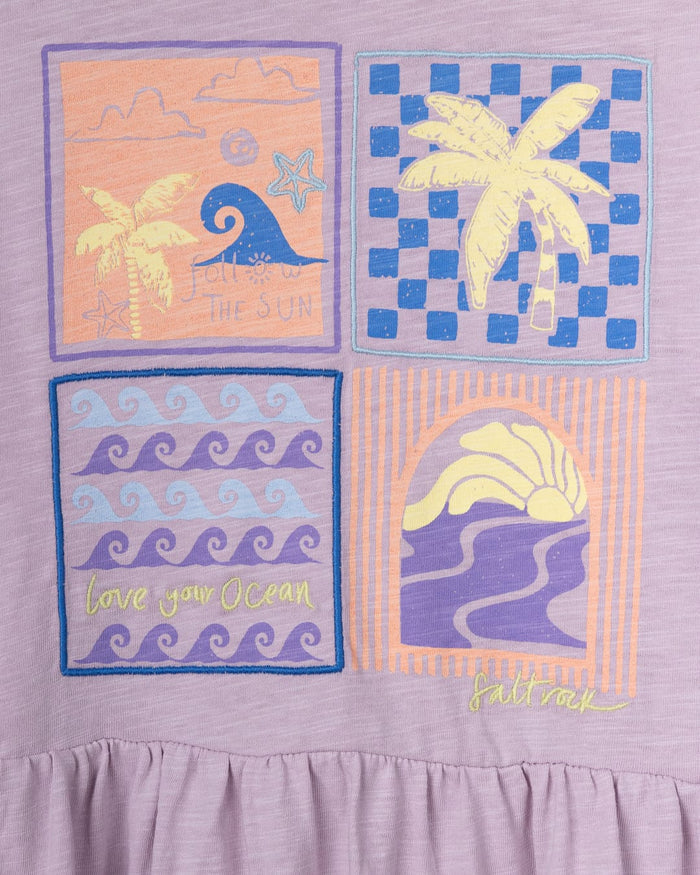Vacay Kids Dress in Purple
