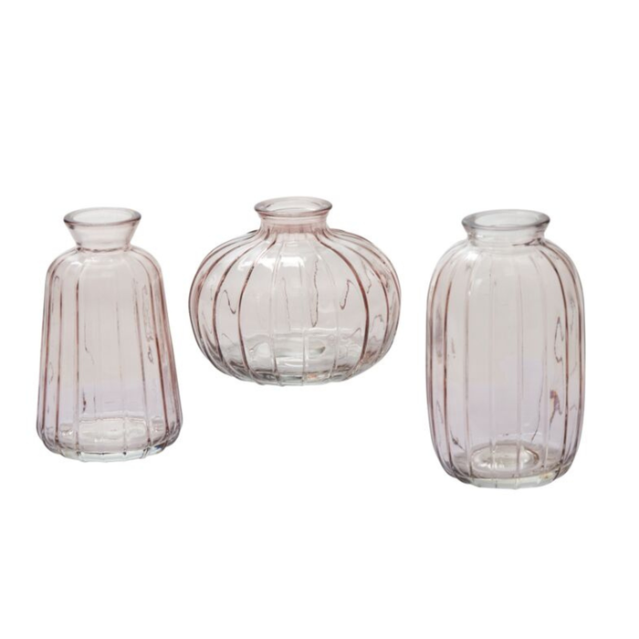 Vintage-inspired Glass Budvase (Set of 3)
