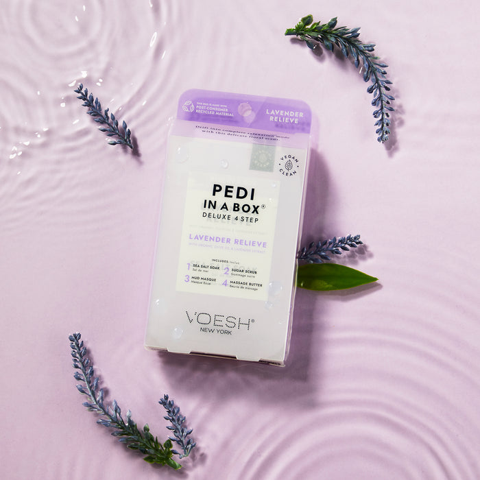 Voesh Deluxe 4 Step Pedi-in-a-Box Lavender Relieve