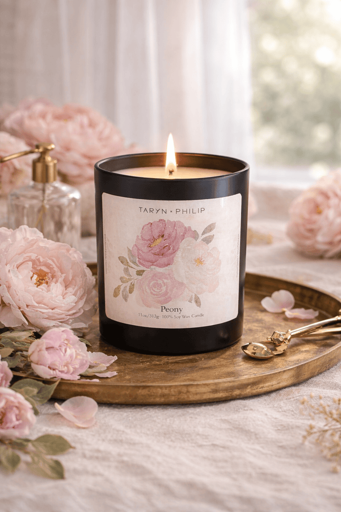 Watercolor Peony Candle 11oz