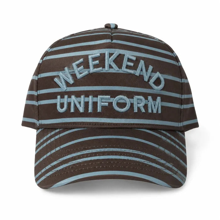 Weekend Uniform Striped Hat Puff Embroidered