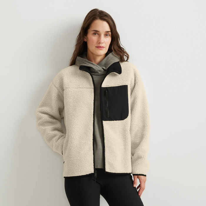 Women's Chilali Faux Shearling Fleece Jacket-Oyster-Regular-18