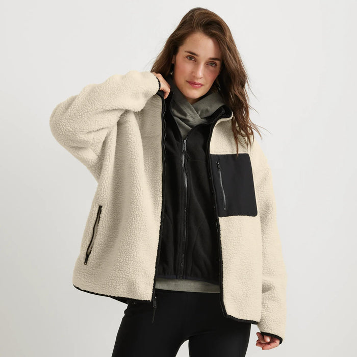 Women's Chilali Faux Shearling Fleece Jacket-Oyster-Regular-2