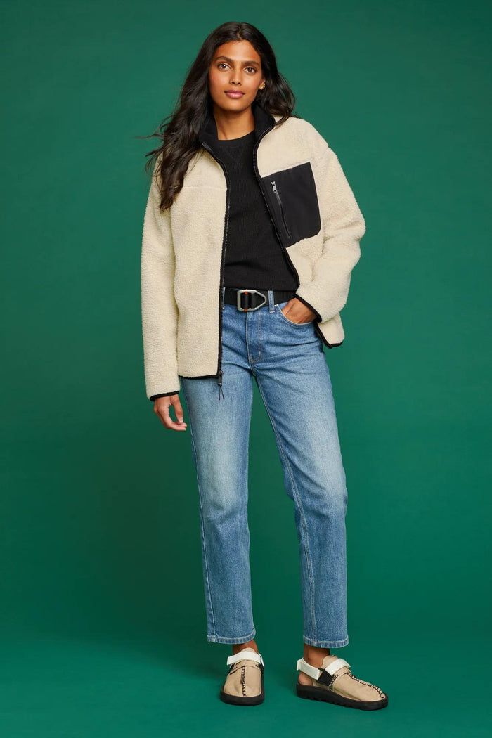Women's Chilali Faux Shearling Fleece Jacket-Oyster-Regular-5