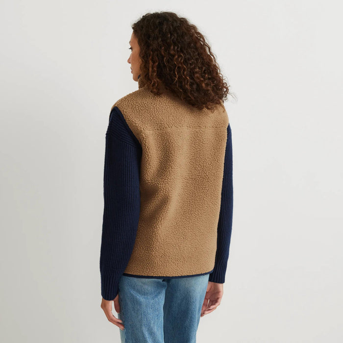 Women's Chilali Faux Shearling Fleece Vest-Camel-Regular-2