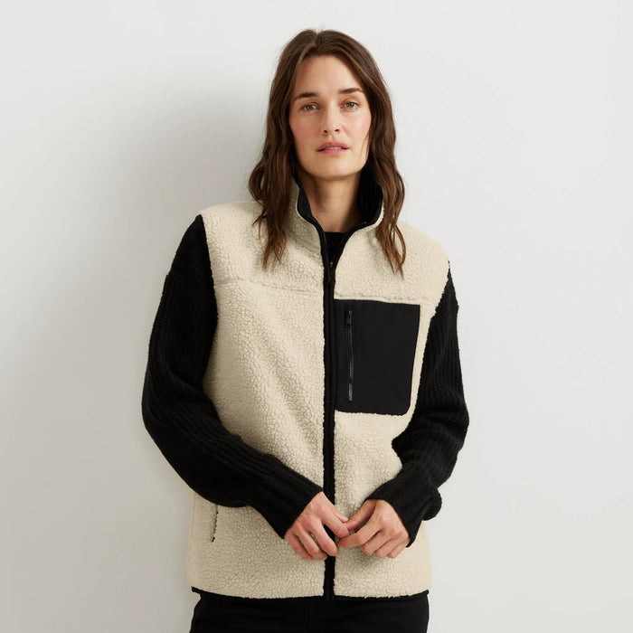 Women's Chilali Faux Shearling Fleece Vest-Oyster-Regular-3