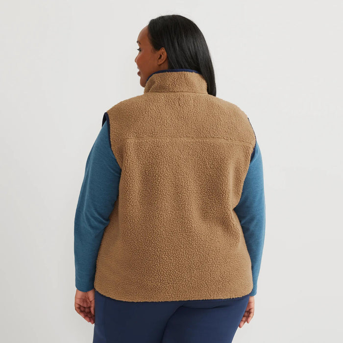 Women's Chilali Faux Shearling Fleece Vest-Camel-Plus-5