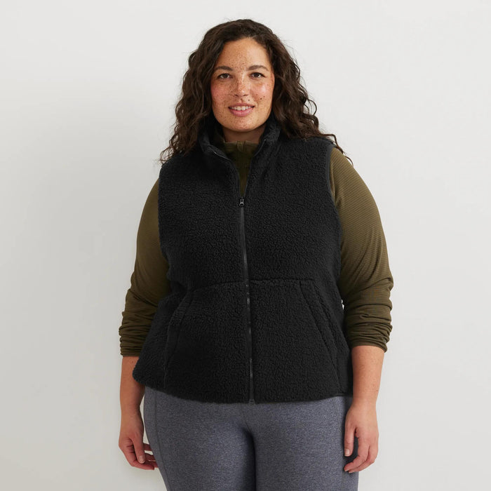Women's Chill Out Fleece Vest-Black-Plus-1