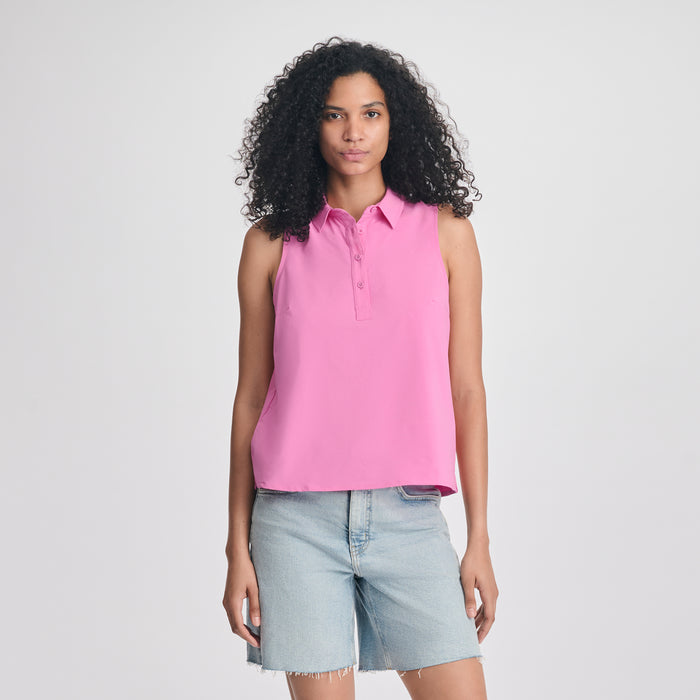 Women's Departure Collared Tank-Misty Rose-5