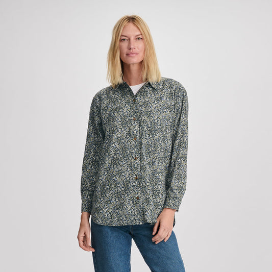 Women's Poplin Button Down Shirt-Dusty Lavendar-1